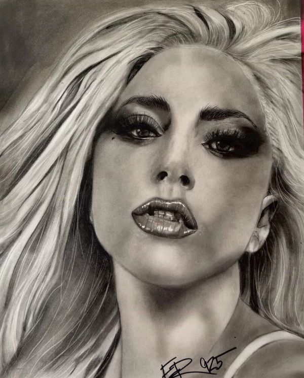 Image for Lady Gaga Portrait by Erinredlineart