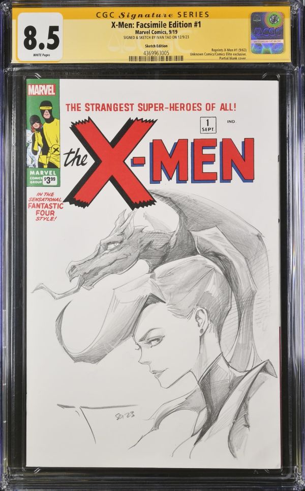 Image for X-Men: Facsimile Edition #1 CGC 8.5 Signed & Sketched by Ivan Tao Shadowcat
