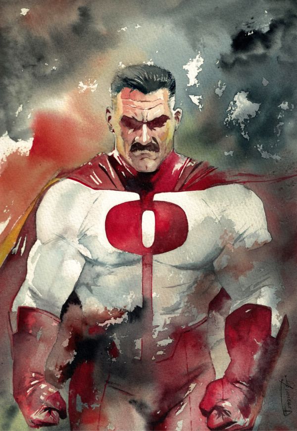 Image for Omni-Man Watercolor SIZE 9 x 12,5 