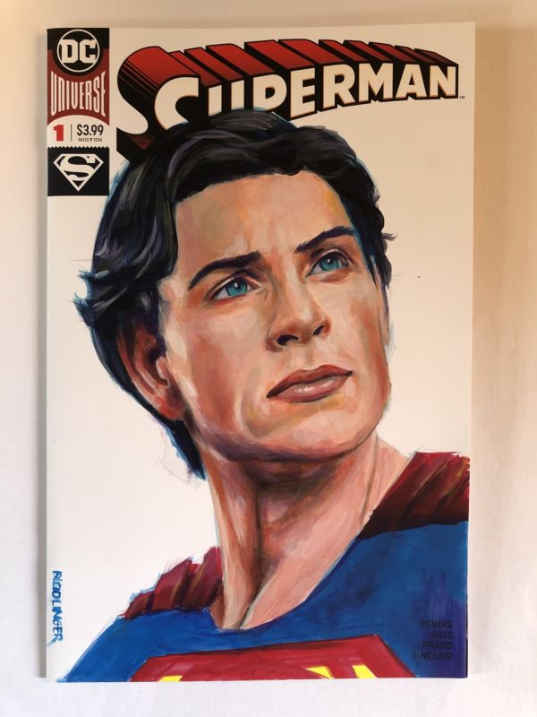 Image for Smallville Tom Welling Superman Hand Painted Sketch Cover