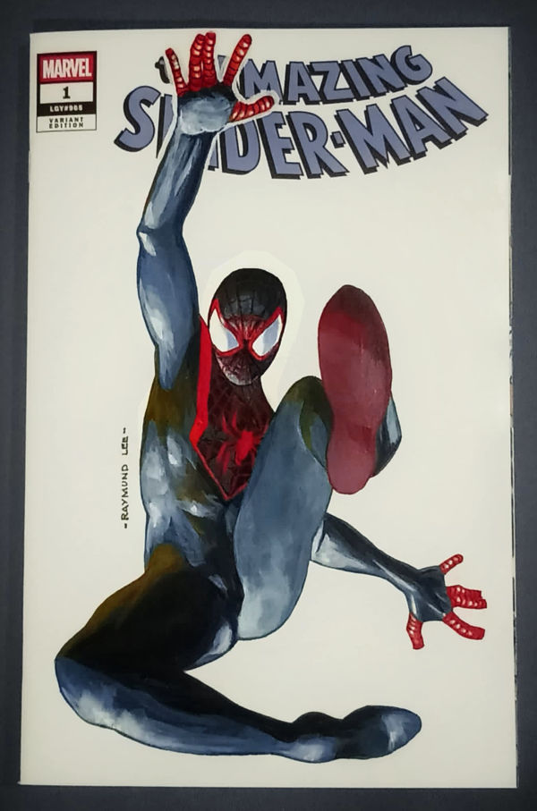 Image for Miles Morales Painted on Blank Comic Book Cover