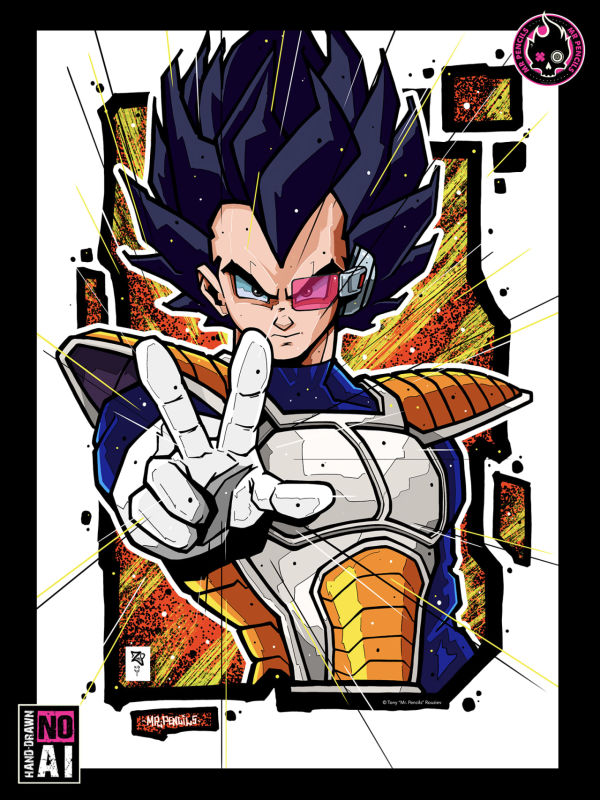 Image for A3 Vegeta [ART PRINT] [SIGNED AND EMBOSSED]