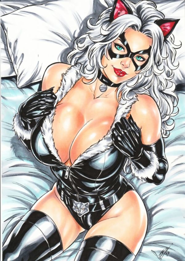 Image for Black Cat Pin Up 9x12