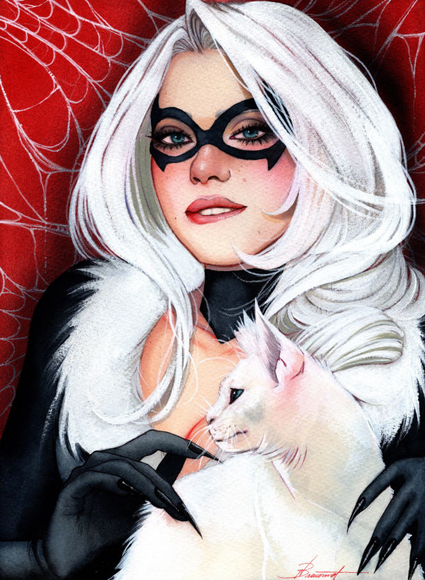 Image for Traditional Black Cat Art by Nathalie Braconnot