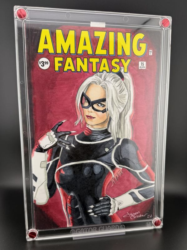 Image for Black Cat Gamerverse by Jason Christner on Amazing Fantasy #15 Facsimile Sketch Cover