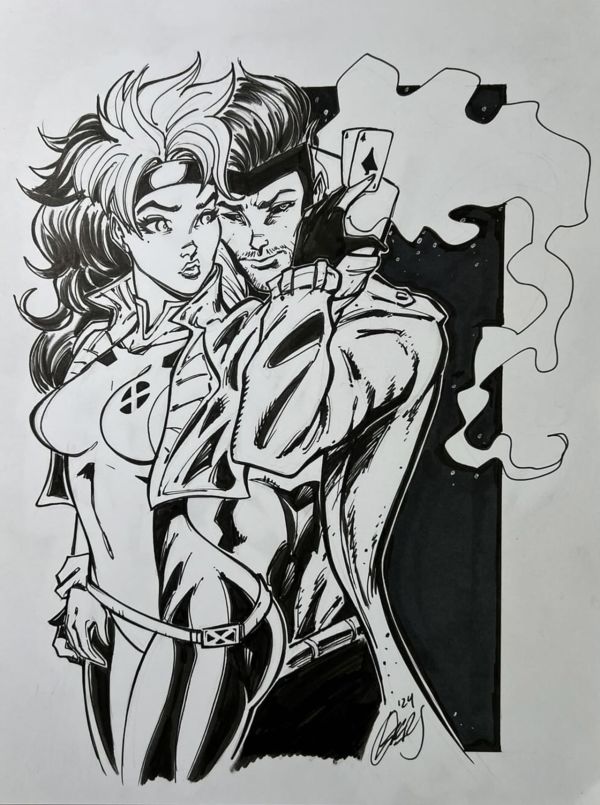 Image for Rogue and Gambit Original Art by John Royle