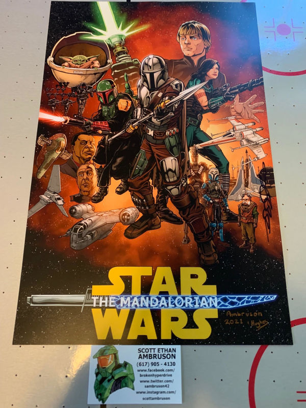 Image for MANDALORIAN COLOR PRINT SIGNED SCOTT AMBRUSON