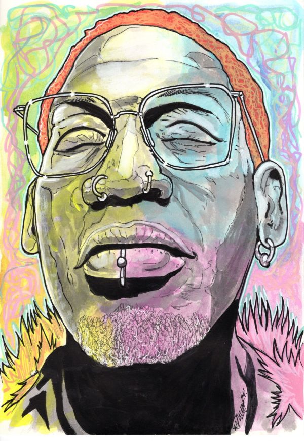 Image for DENNIS RODMAN COLOR OA SIGNED MIKE DOHERTY