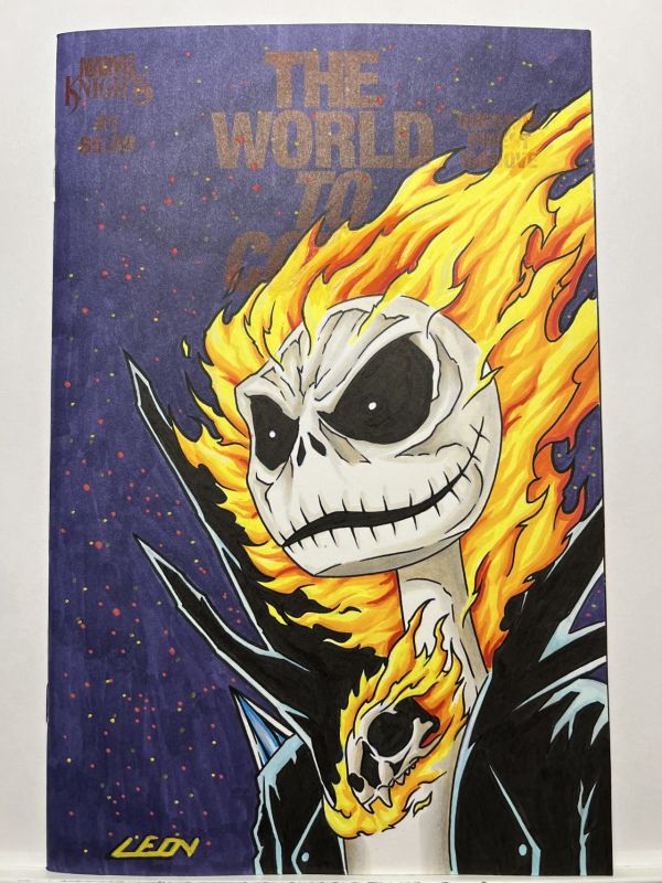 Image for Ghost Rider and Jack Skellington Mashup Sketch Cover by LEON