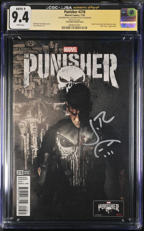 Image for Punisher #218 CGC 9.4 Signed by Jon Berenthal