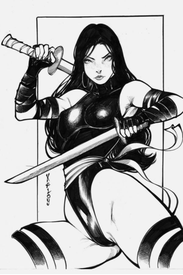 Image for Psylocke Ink Illustration by Kaloy Costa