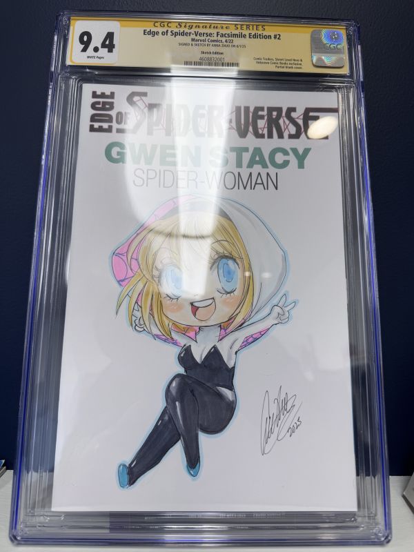 Image for Edge of Spider-Verse Facsimile Edition #2 CGC 9.4 Sketched and Signed by Anna Zhou