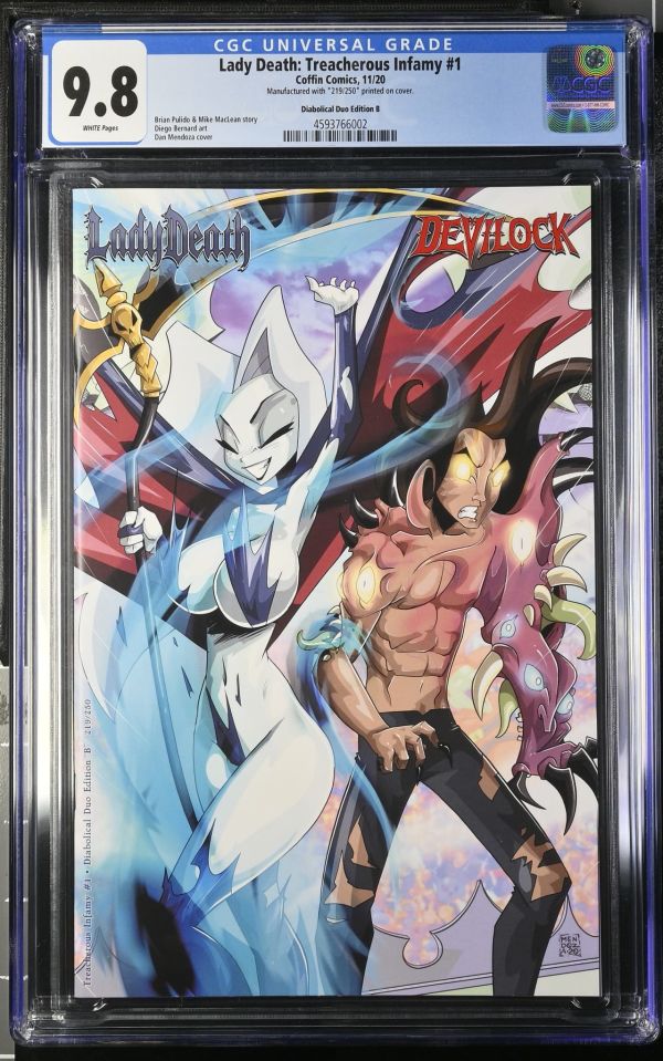 Image for Lady Death: Treacherous Infamy #1 CGC 9.8 Diabolical Duo Edition B (219/250)