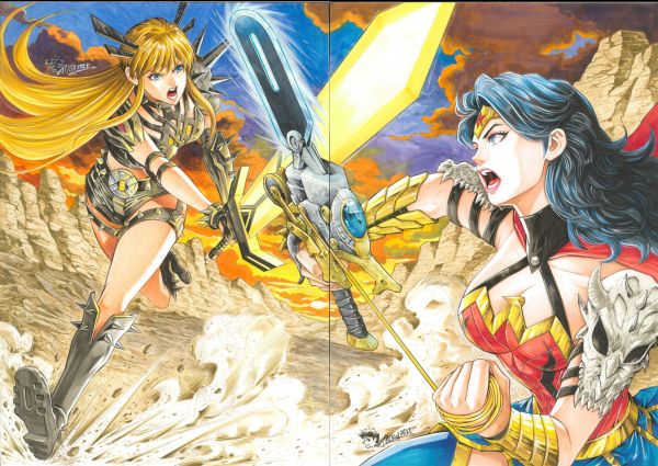 Image for Magik Marvel Rivals VS Wonder Woman Dark Nights Metal by Jacky Hau 2 SET PIECE & 6 PRELIMS
