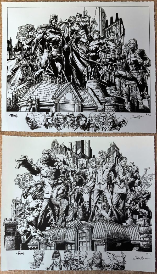 Image for Batman Heroes & Villains Giclee Print Set Signed by David Finch and Sandra Hope