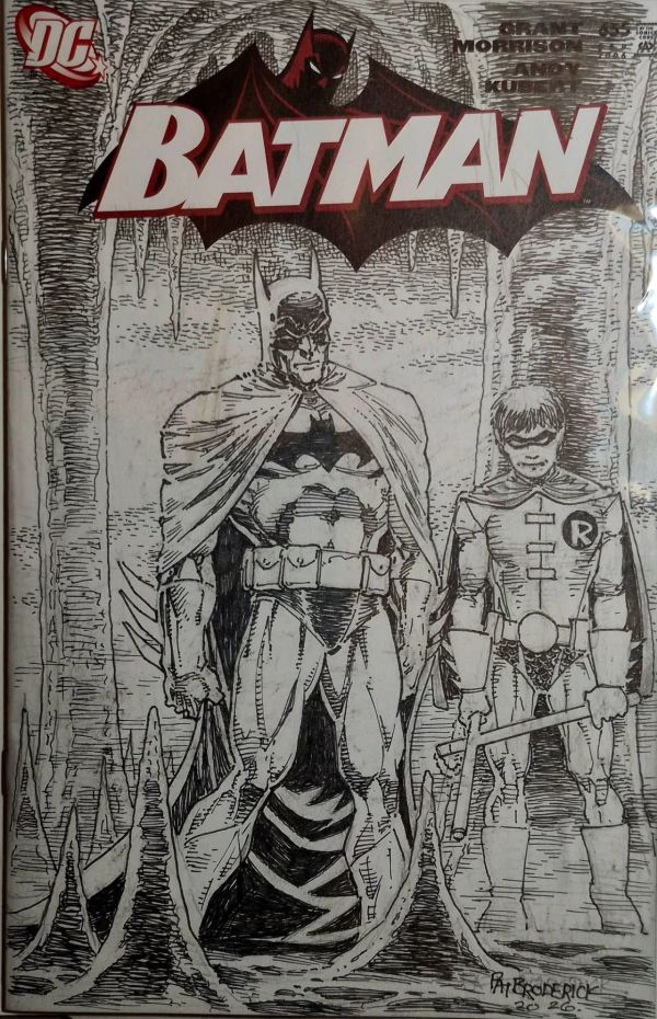 Image for The Architect of Tim Drake Returns​Title: Original Pat Broderick Sketch Cover – Batman & Robin (Tim Drake Homage)
