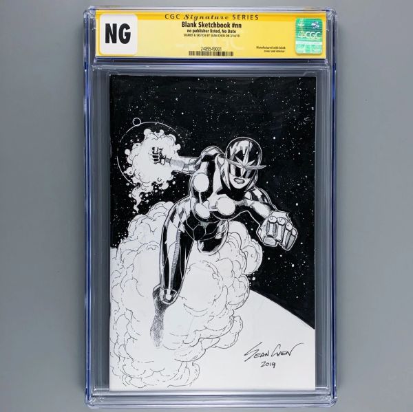 Image for Nova (Anwen Bakian) Blank Comic Cover Art CGC NG Signed & Sketched by Sean Chen
