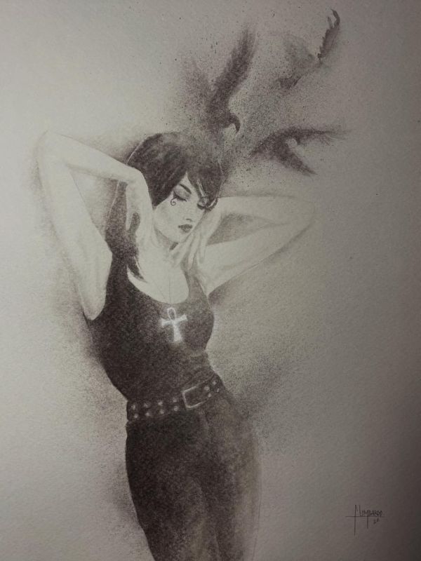 Image for Death of the Endless Charcoal and Watercolor Art