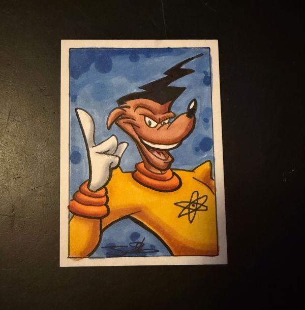 Image for Powerline from a Goofy Movie by James Silvani, 2.5x3.5 – marker on paper