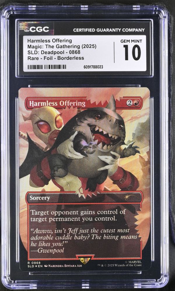 Image for MtG Harmless Offering Secret Lair Drop SLD Gwenpool Jeff the Shark Magic CGC 10