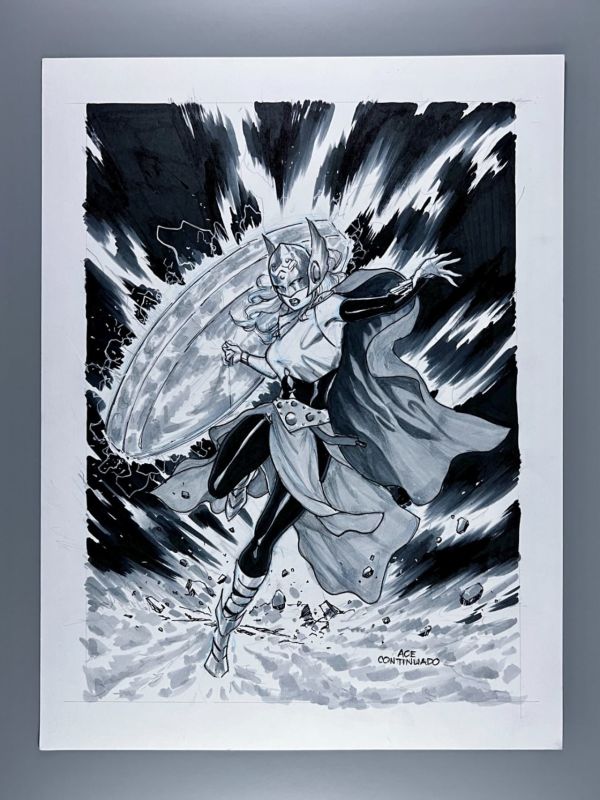 Image for Mighty Thor Original Sketch Commission by Ace Continuado