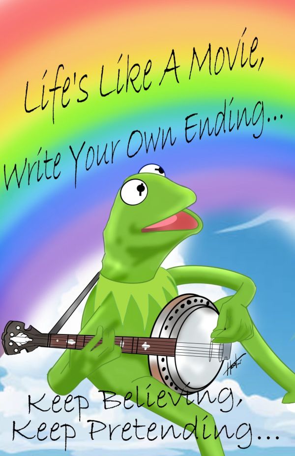 Image for Kermit Rainbow Banjo Illustration