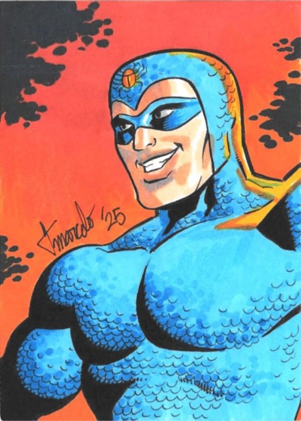 Image for Dan Garrett Blue Beetle sketch card by Tyler Marcelo (1)