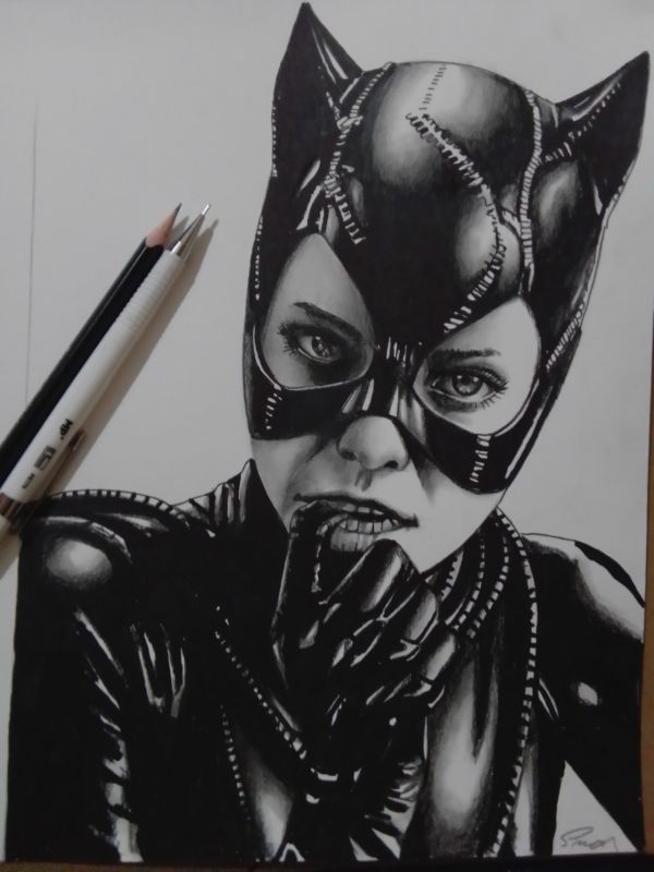 Image for Catwoman Original Graphite Art Signed