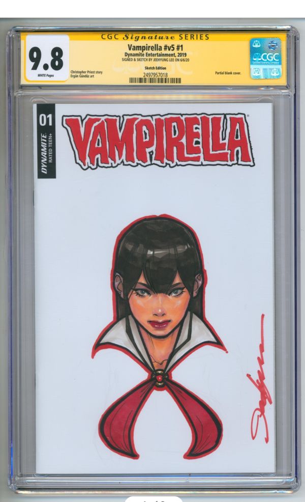 Image for Vampirella #1 CGC 9.8 Signed & Sketched by Jeehyung Lee