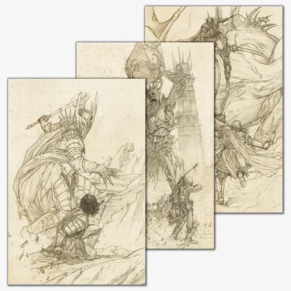 Image for Pencil Variant - The Lord of the Rings Trilogy Poster Bundle - Signed by artist Riccardo Federici