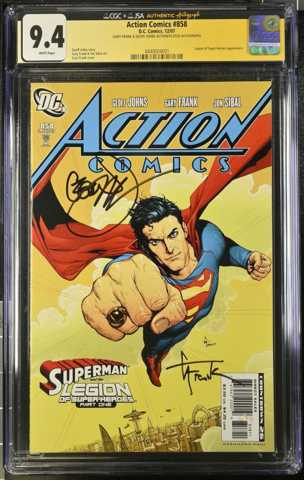 Image for Action Comics #858 CGC 9.4 Signed by Gary Frank & Geoff Johns