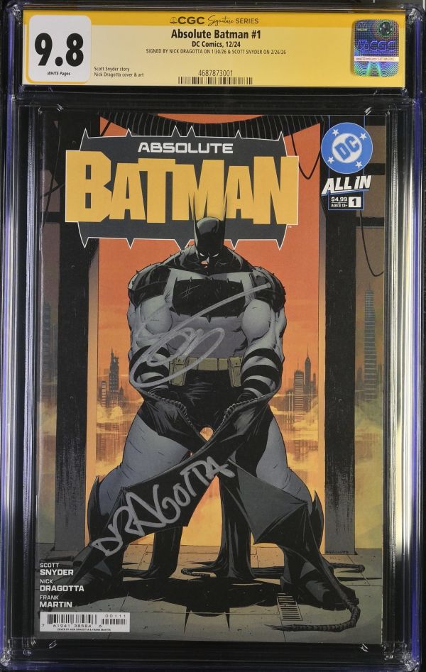 Image for Absolute Batman #1 CGC 9.8 Signed by Nick Dragotta and Scott Snyder