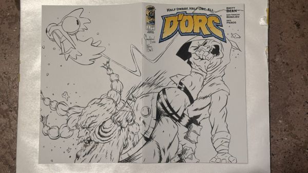 Image for d’orc 1 blank with a sketch by artist Chris Stapleton. It’s an amazing front and back drawing of a dwj homage. Is eligible for cgc grading. Here’s your chance to be a d’orc and own something special!