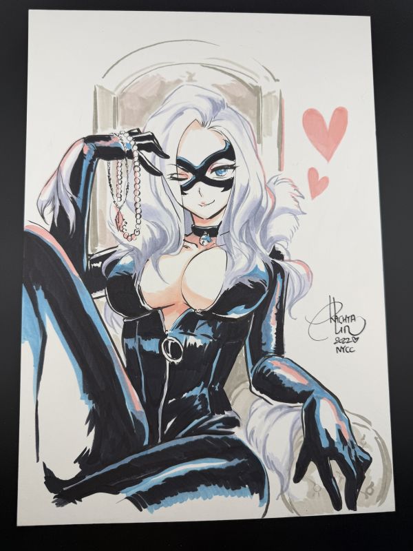 Image for Black Cat A4 Illustration by Rachta Lin