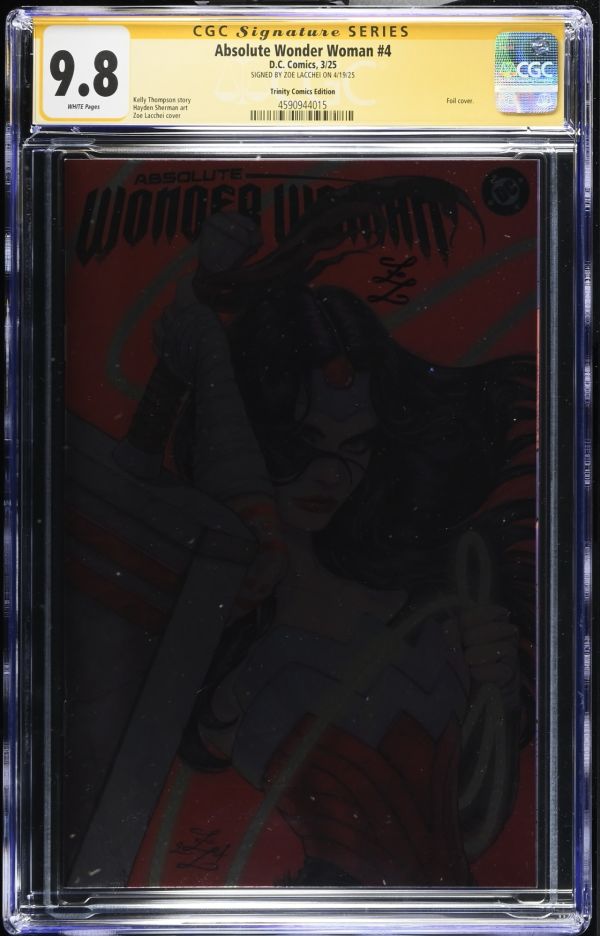 Image for Absolute Wonder Woman #4 CGC 9.8 Signed by Zoe Lacchei