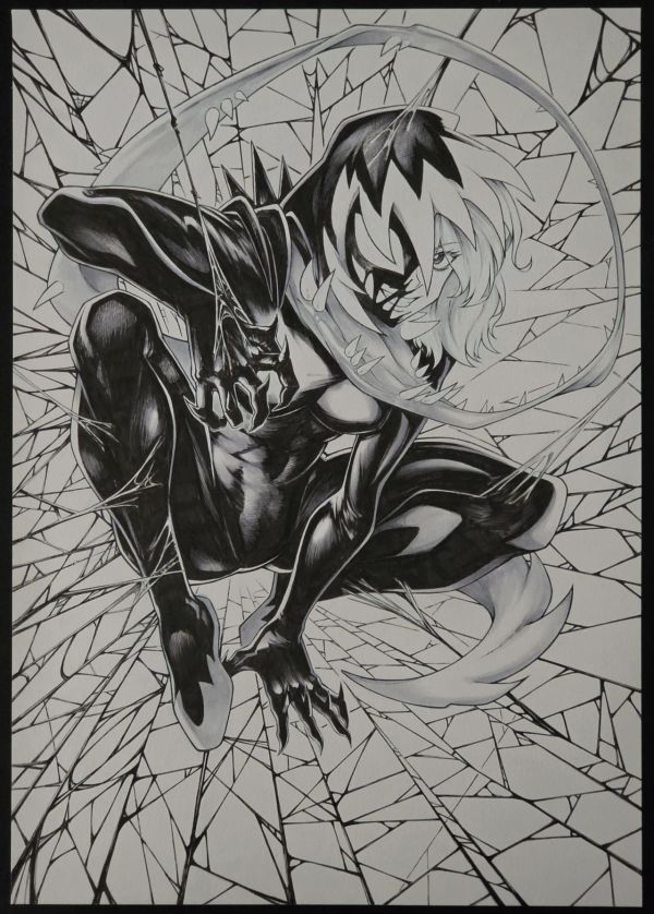 Image for Original Art - Gwenom MTG Token Card by Ruby Ling