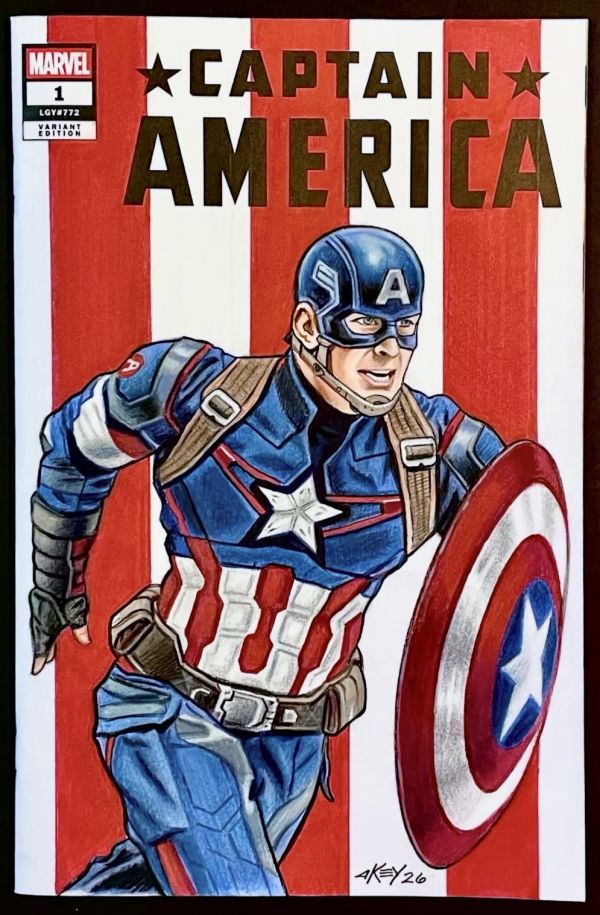 Image for Marvel Comics Captain America #1 Custom Sketch Cover