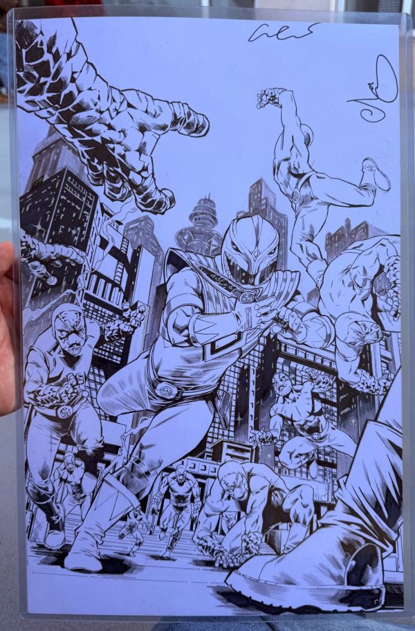 Image for 11x17 Power Rangers The Return Issue #2 Cover by Escorza Brothers Homage to The Last Ronin Issue #2