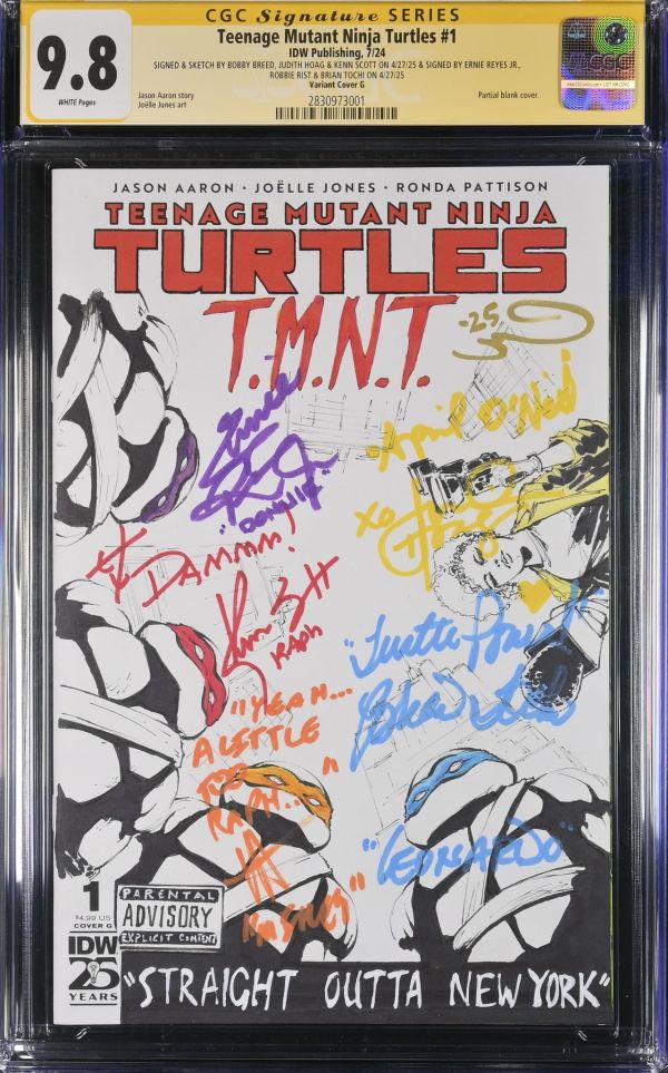 Image for Teenage Mutant Ninja Turtles #1 CGC 9.8 Movie Cast Signed Signed