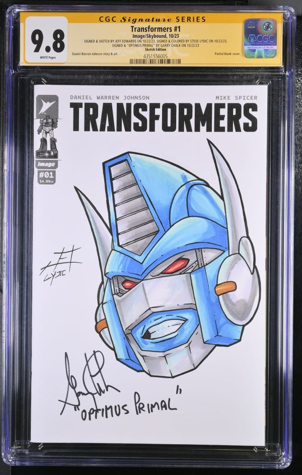 Image for Transformers #1 | Garry Chalk Sketch  | CGC 9.8 | Signature Series