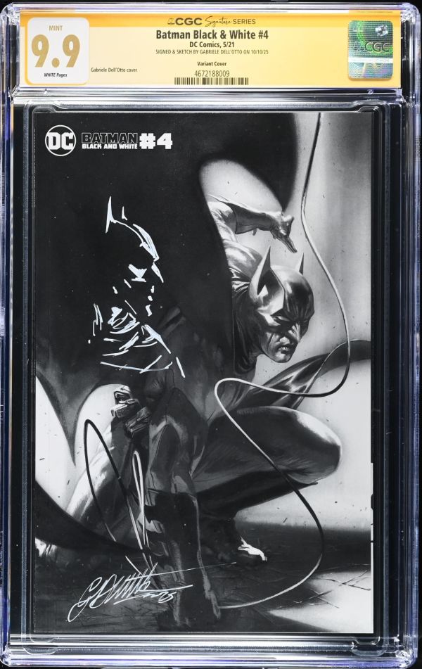 Image for Batman Black & White #4 CGC 9.9 Signed & Sketched by Gabriele Dell'Otto