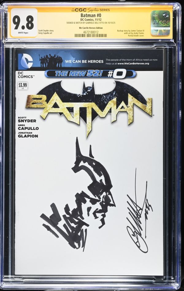 Image for Batman #0 CGC 9.8 Signed & Sketched by Gabriele Dell'Otto