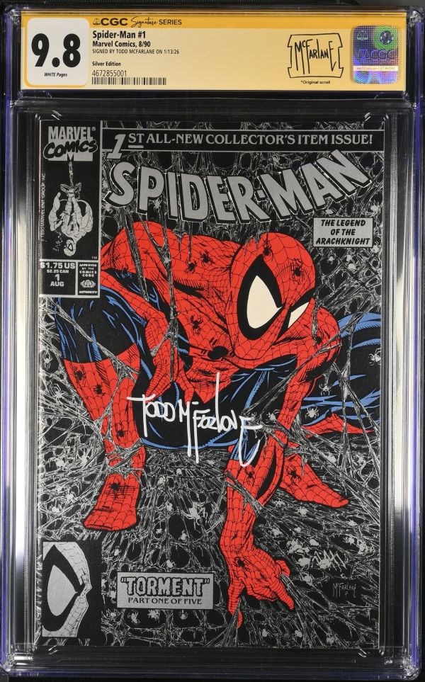 Image for Spider-Man #1 Silver Edition CGC 9.8 Signed by Todd McFarlane