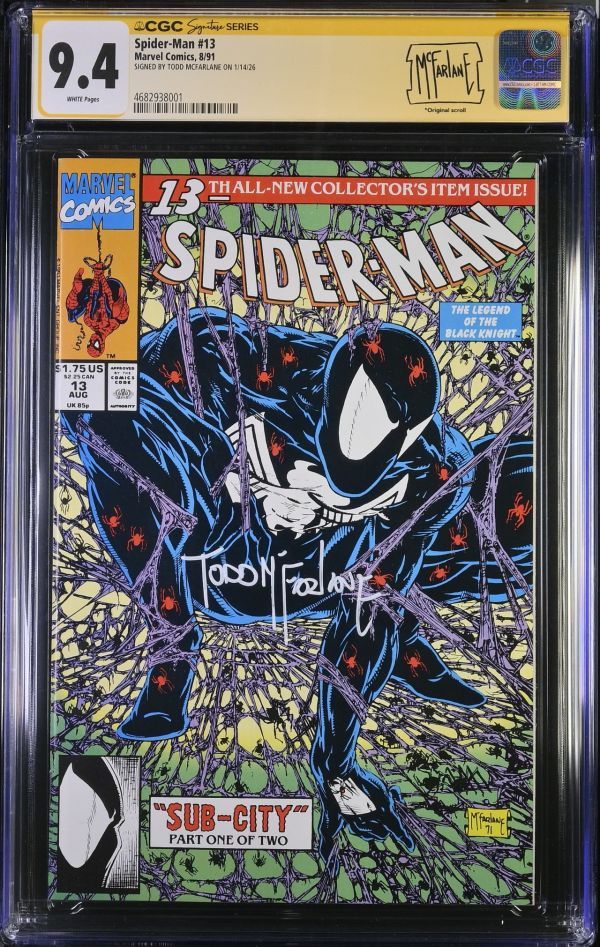 Image for Spider-Man #13 CGC 9.4 Signed by Todd McFarlane