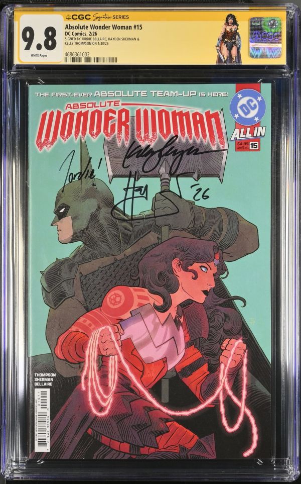 Image for Absolute Wonder Woman #15 CGC 9.8 Signed by Jordie Bellaire, Hayden Sherman & Kelly Thompson