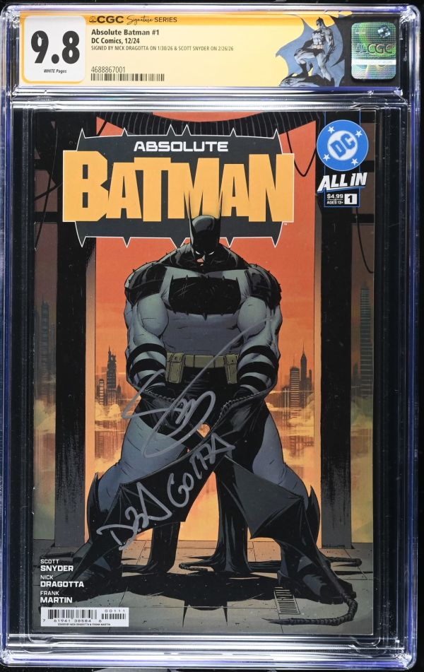 Image for Absolute Batman #1 CGC 9.8 Signed by Nick Dragotta