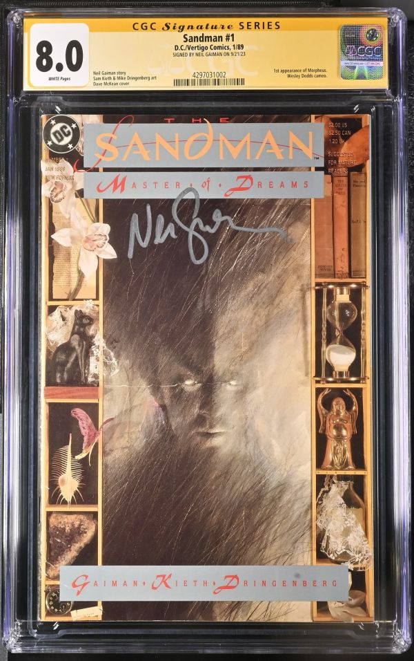 Image for Sandman #1 CGC 8.0 Signed by Neil Gaiman