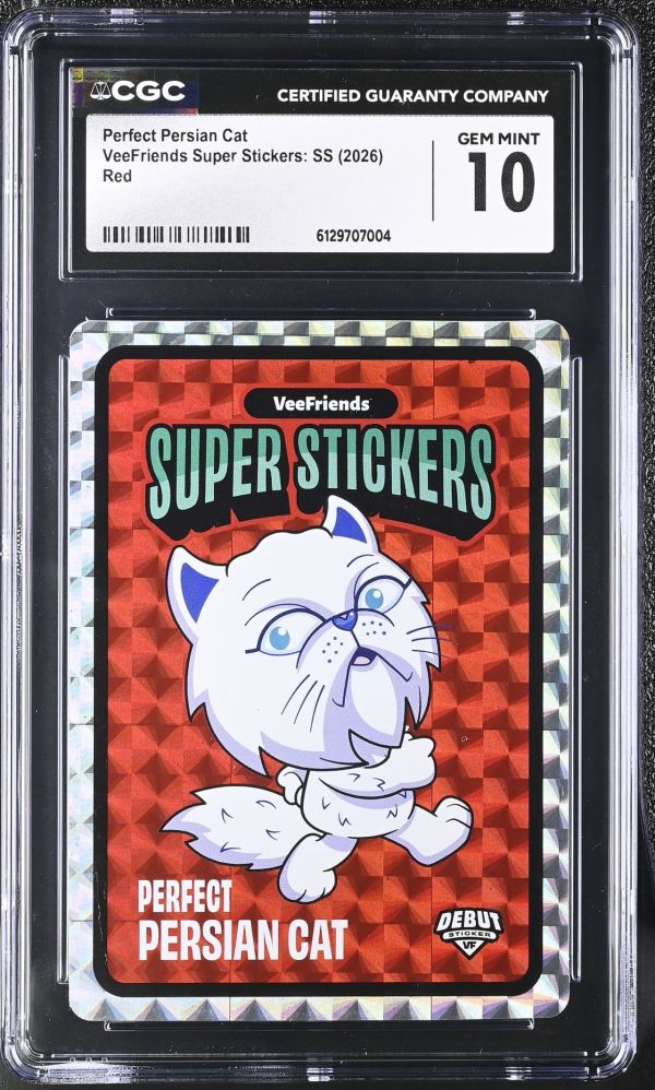 Image for Perfect Persian Cat | VeeFriends Super Stickers: SS | Red | CGC GEM MINT 10