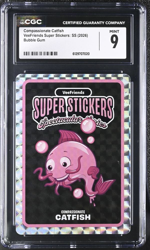 Image for Compassionate Catfish | VeeFriends Super Stickers: SS | Bubble Gum | CGC 9