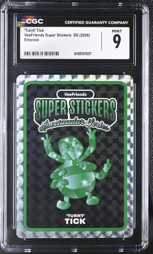 Image for 'Turnt' Tick | VeeFriends Super Stickers: SS | Emerald | CGC 9